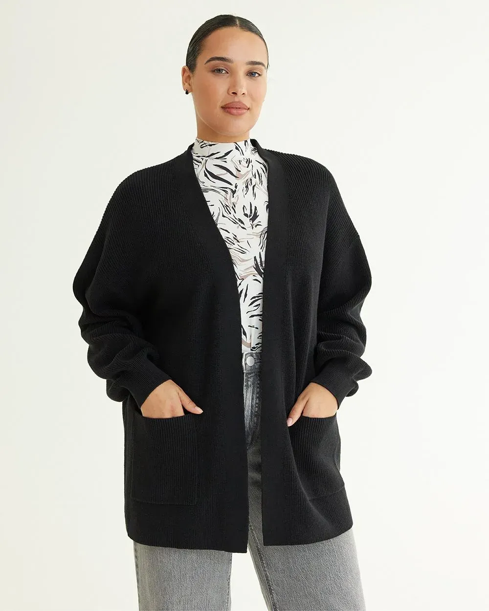 Long-Sleeve Open Cardigan with Pockets sold by Reitmans product image thumbnail 5
