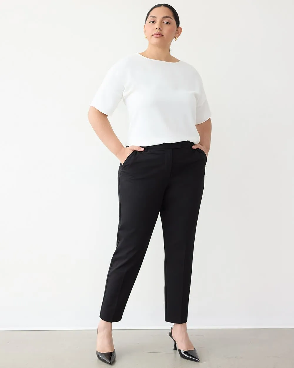Slim-Leg High-Rise Pant - The Classic Stretch - Curvy Fit sold by Reitmans product image thumbnail 3