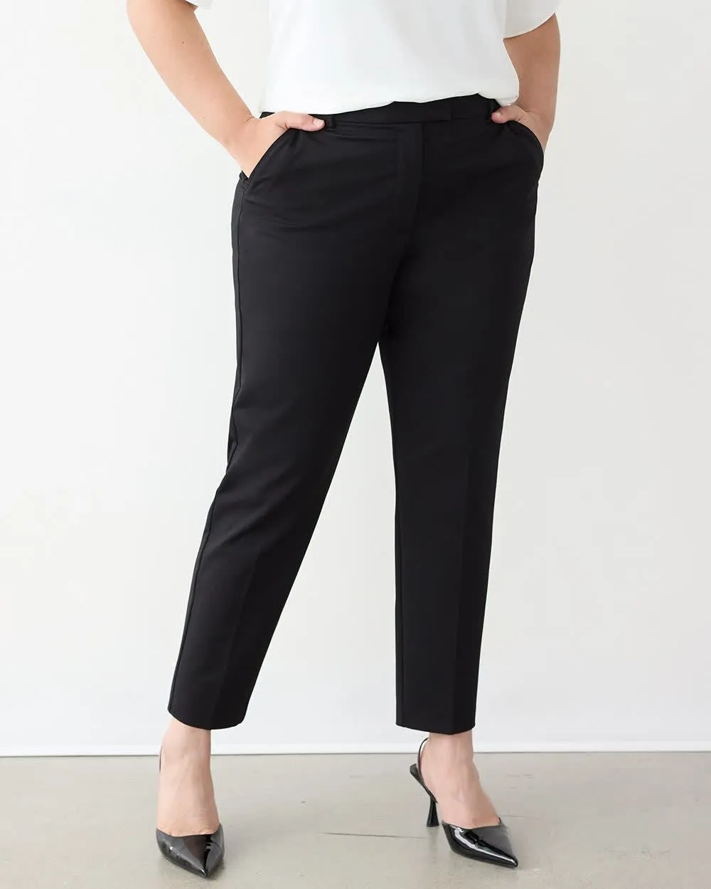 Slim-Leg High-Rise Pant - The Classic Stretch - Curvy Fit sold by Reitmans product image thumbnail 4