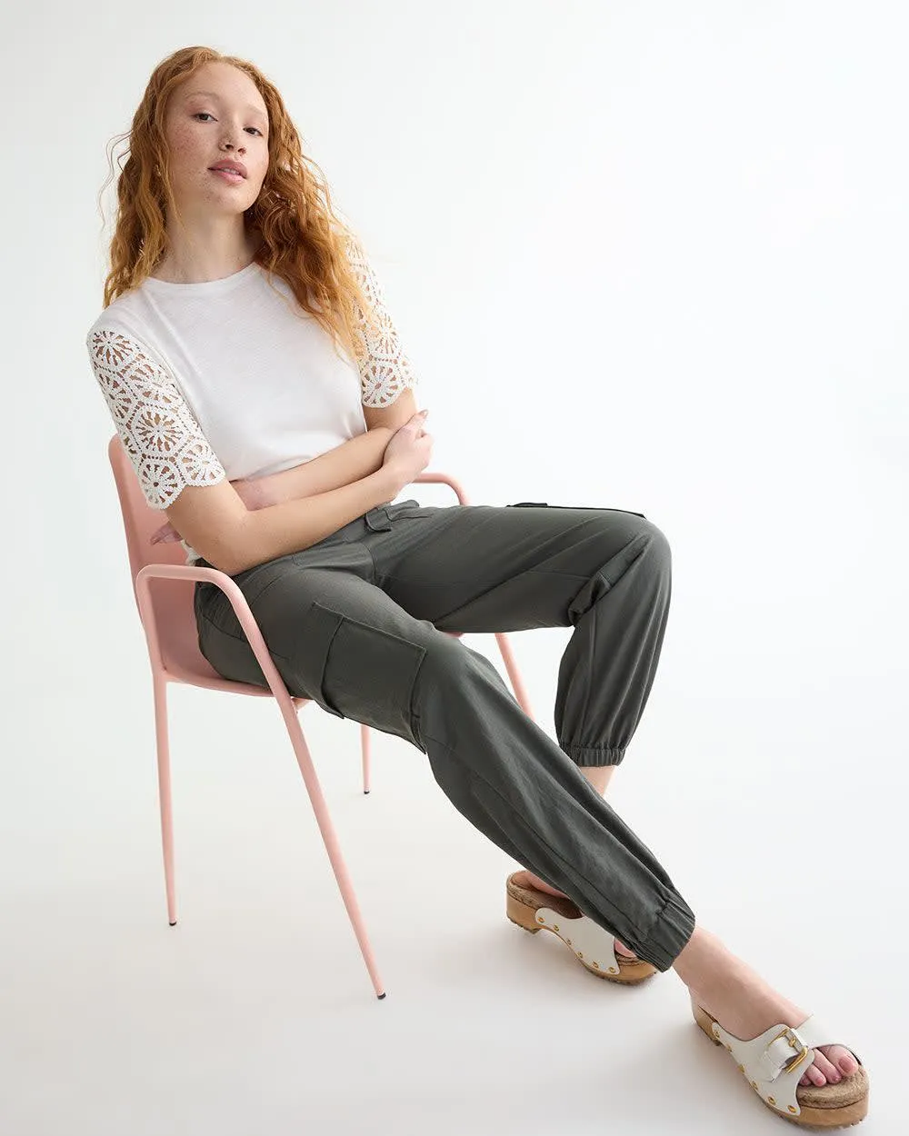 High-Rise Piqué Jogger Pant - Petite sold by Reitmans product image thumbnail 4