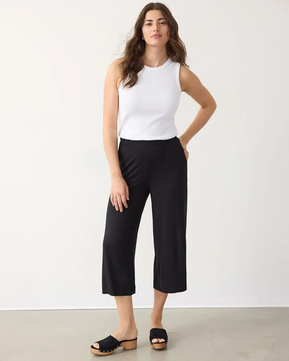 Stretch Pull-On Gaucho Pants - Petite sold by Reitmans product image thumbnail 3