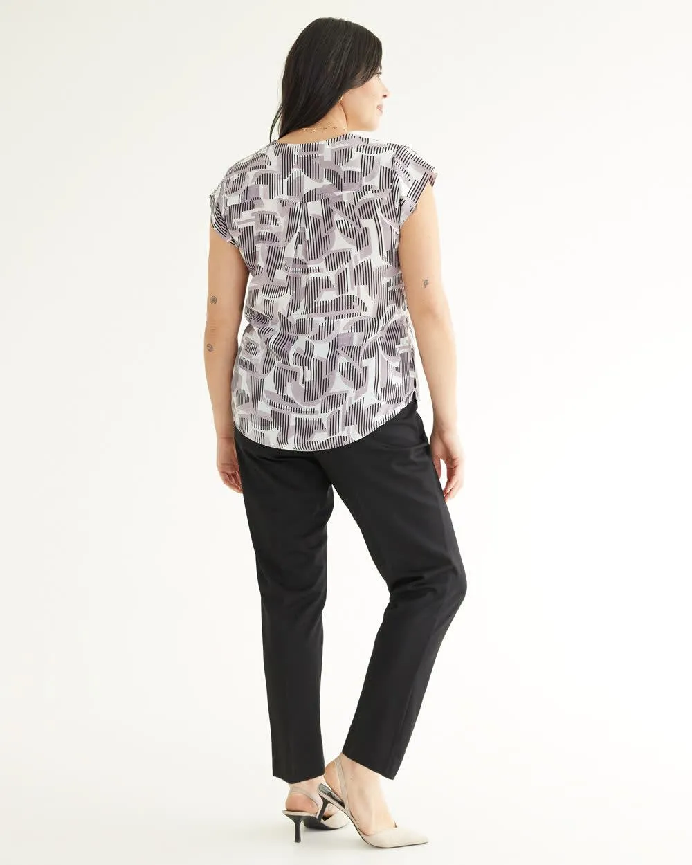 Cap-Sleeve Blouse with V Neckline - R Essentials sold by Reitmans product image thumbnail 2