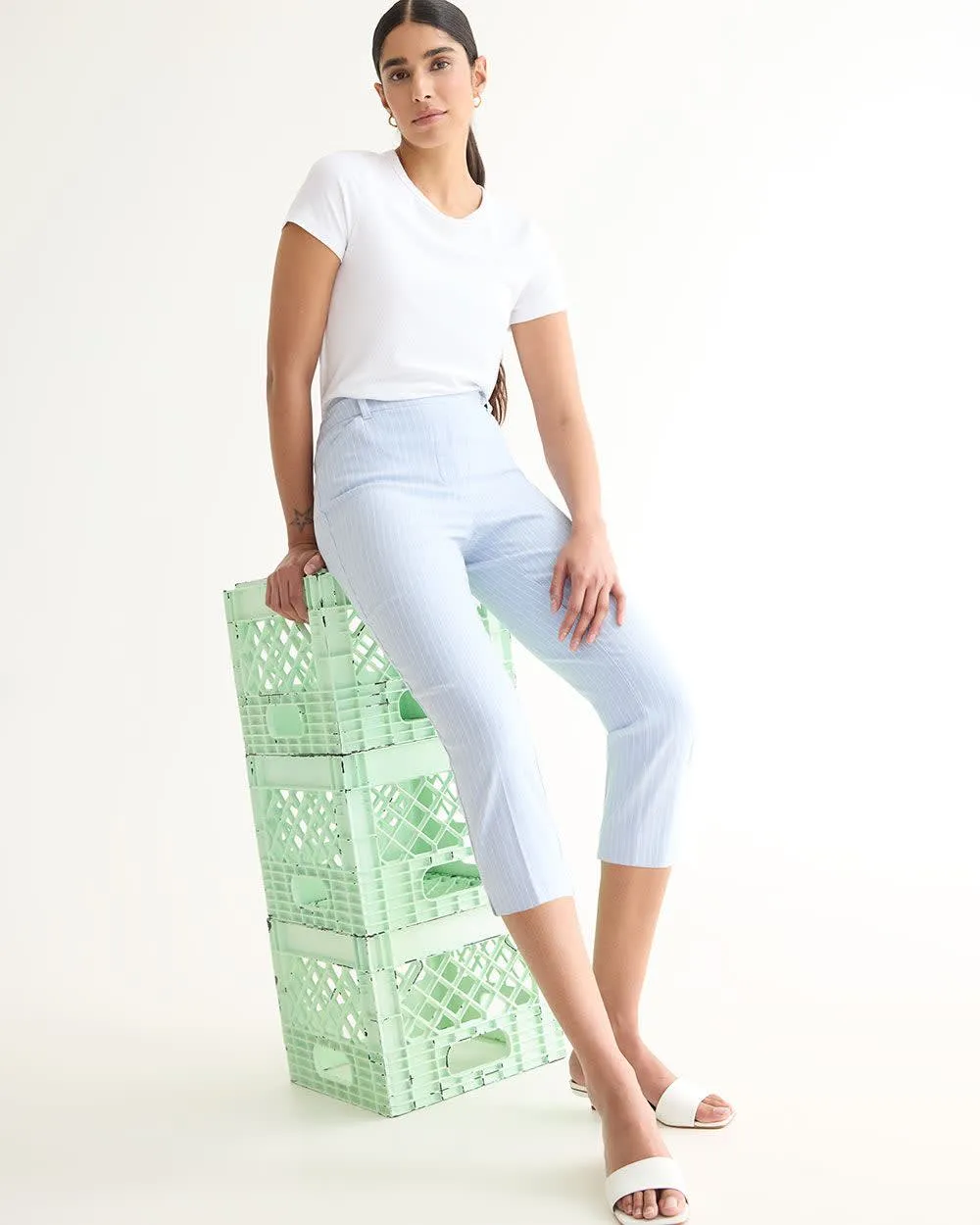 Slim-Leg High-Rise Capri Pants - The Iconic (R) sold by Reitmans