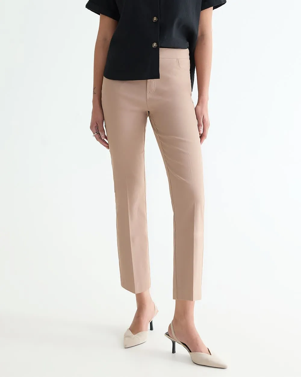 Cropped Straight-Leg High-Rise Pants - The Iconic - Petite sold by Reitmans