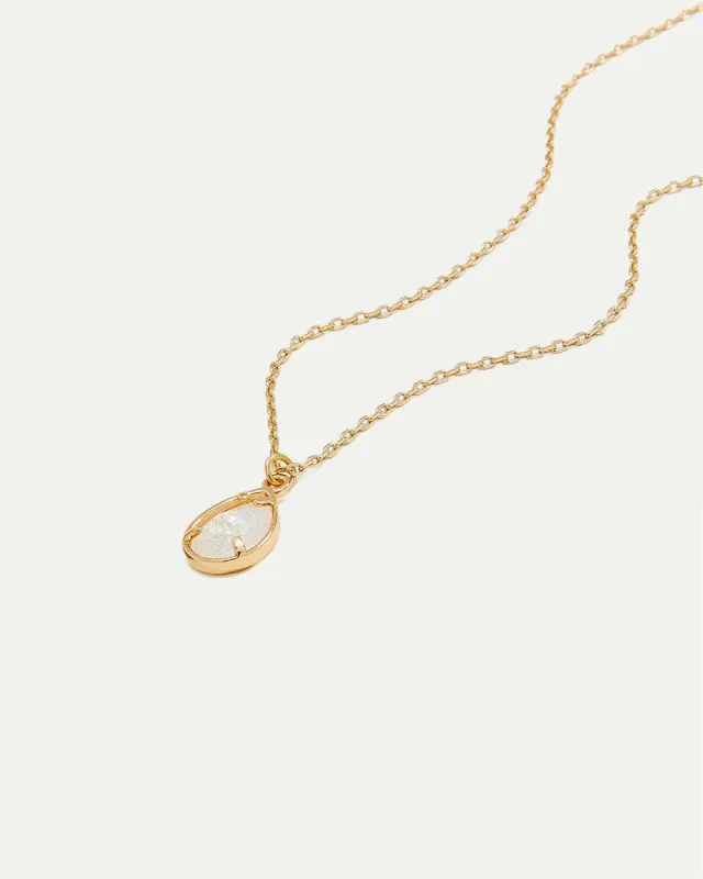 Short Necklace with Pear-Shaped Stone Pendant sold by Reitmans