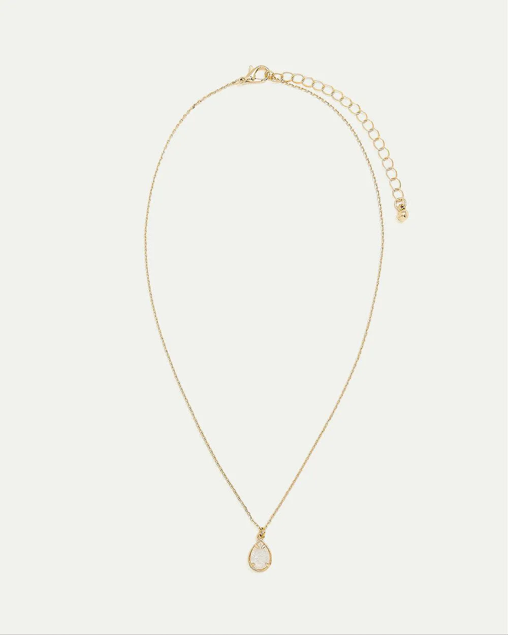 Short Necklace with Pear-Shaped Stone Pendant sold by Reitmans product image thumbnail 2