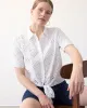 Short-Sleeve Eyelet Blouse with Shirt Collar sold by Reitmans