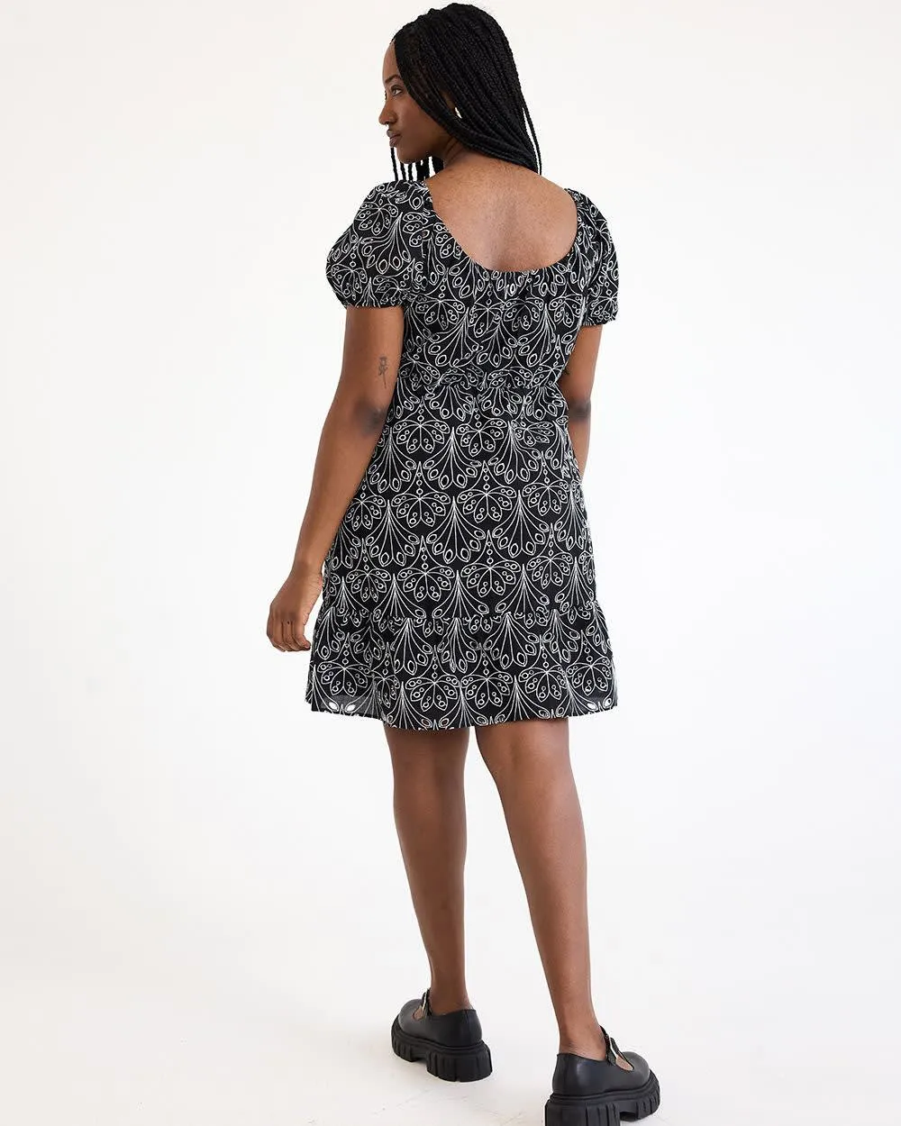 Short-Flutter-Sleeve Wrap Eyelet Dress sold by Reitmans product image thumbnail 2
