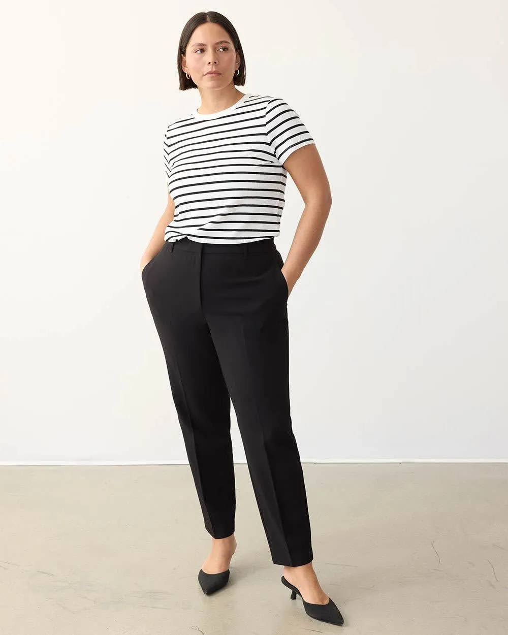 Slim-Leg High-Rise Twill Pant sold by Reitmans product image thumbnail 3