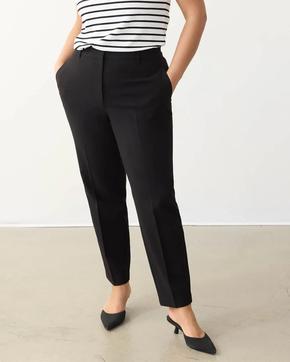 Slim-Leg High-Rise Twill Pant sold by Reitmans product image thumbnail 4