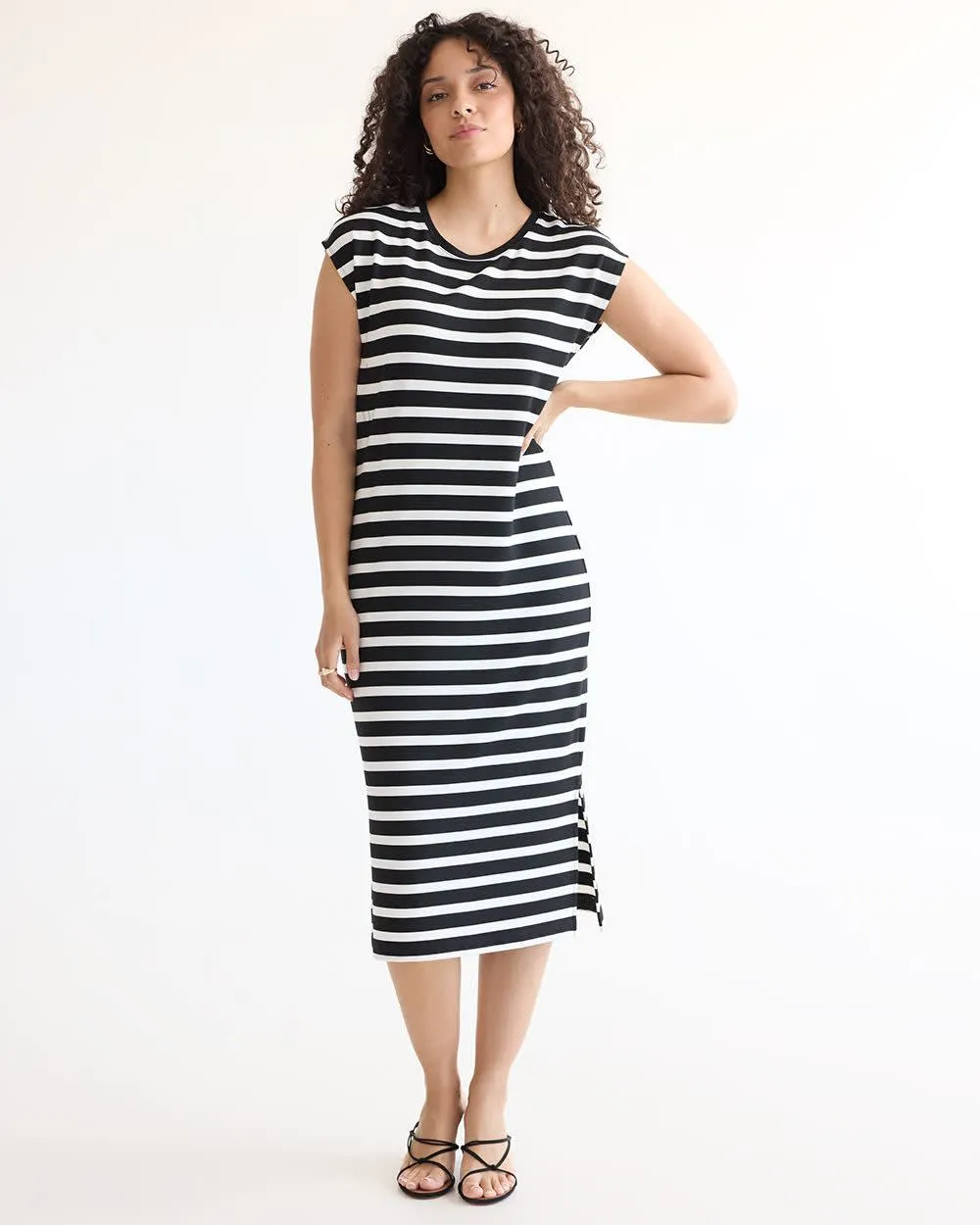 Extended-Sleeve Crew-Neck Midi Dress sold by Reitmans product image thumbnail 3