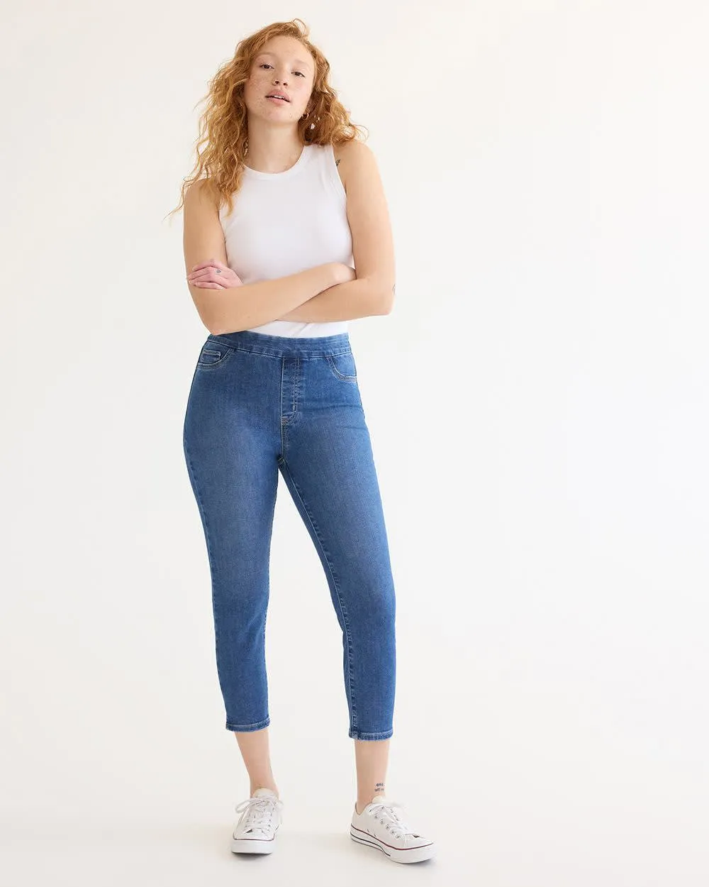 Cropped Denim Legging Pants - R Essentials - Petite sold by Reitmans product image thumbnail 3