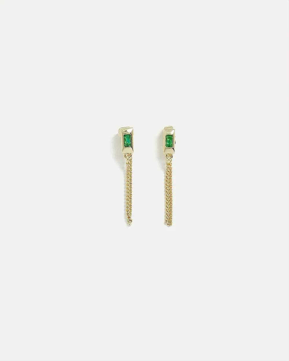 Stud Earrings with Green Stones and Chains sold by Reitmans product image thumbnail 4
