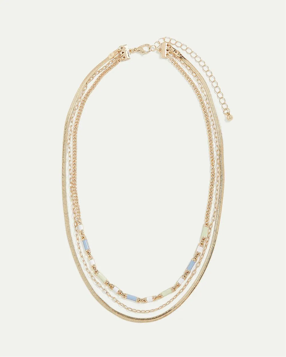 Multi-Chain Short Necklace with Enamel sold by Reitmans