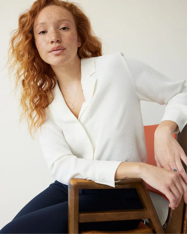 Long-Sleeve Buttoned-Down Blouse sold by Reitmans