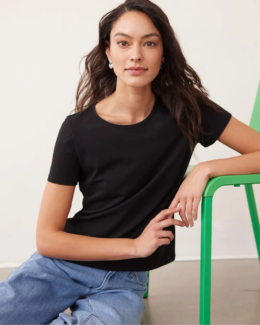 Scoop-Neck Cotton Tee - R Essentials sold by Reitmans