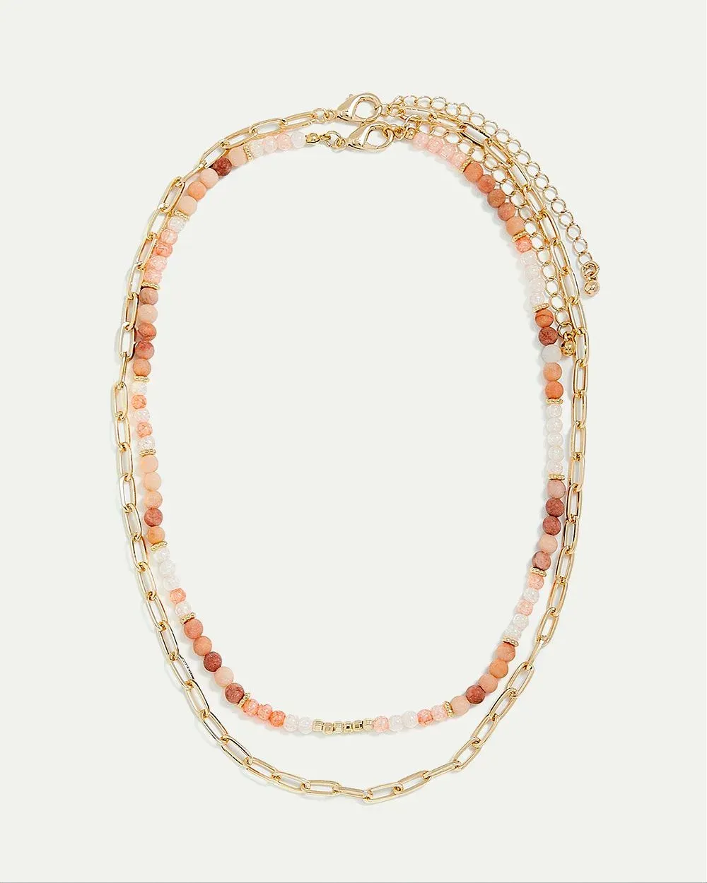 Double-Chain Short Necklace with Colourful Beads sold by Reitmans product image thumbnail 4