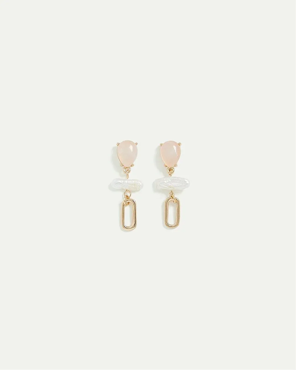 Pink-Stone Stud Earrings with Pearl Pendants sold by Reitmans product image thumbnail 4