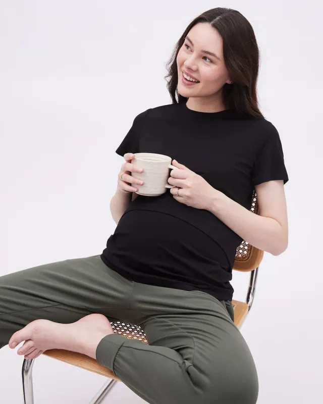 Short-Sleeve Nursing Tee - Thyme Maternity sold by Reitmans