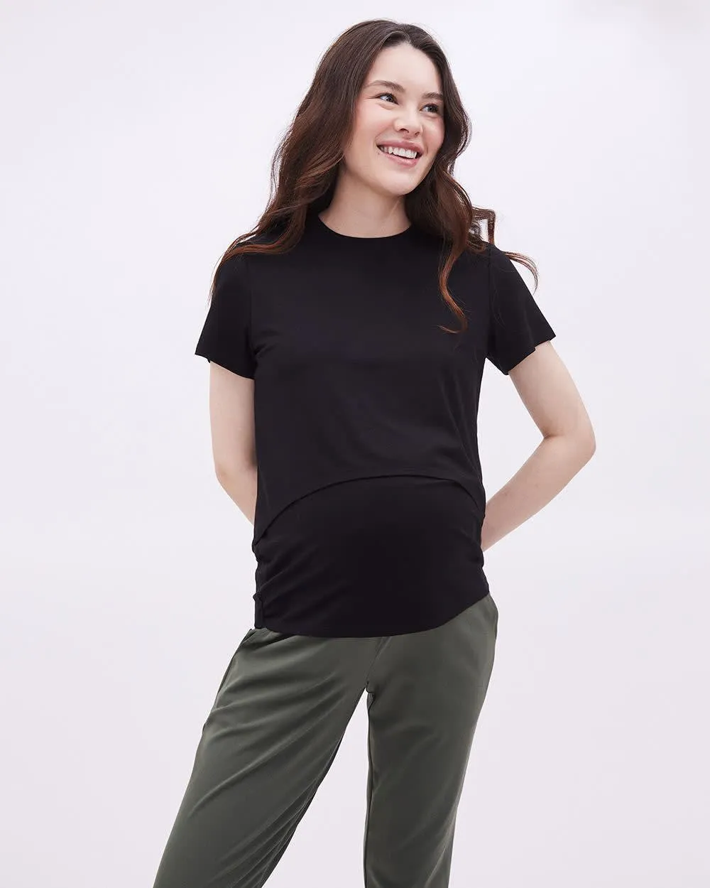 Short-Sleeve Nursing Tee - Thyme Maternity sold by Reitmans product image thumbnail 2