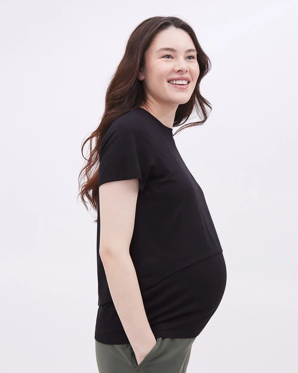 Short-Sleeve Nursing Tee - Thyme Maternity sold by Reitmans product image thumbnail 3