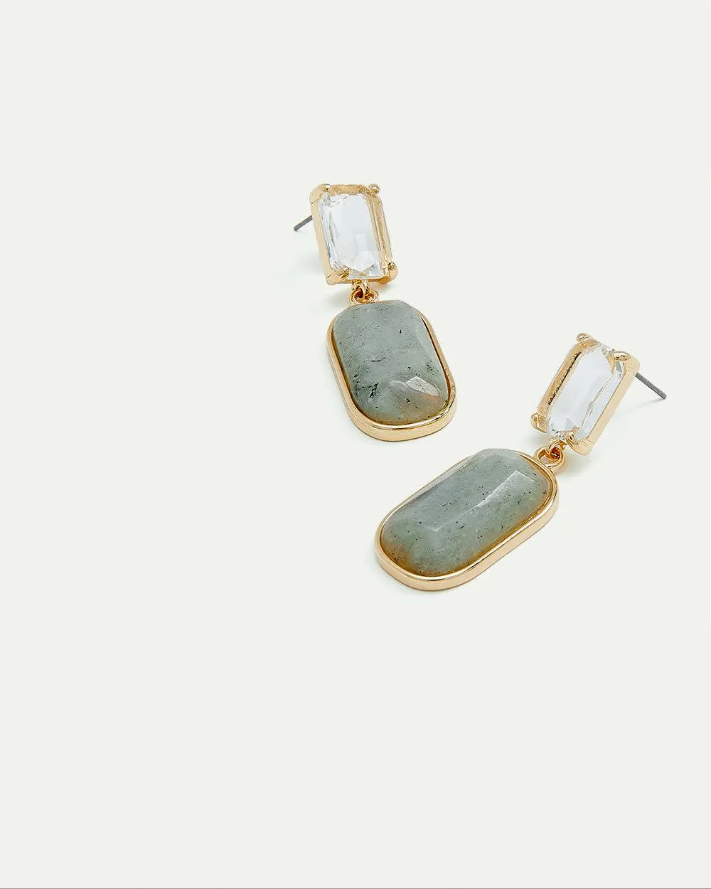 Stud Earrings with Grey Stone Pendant sold by Reitmans