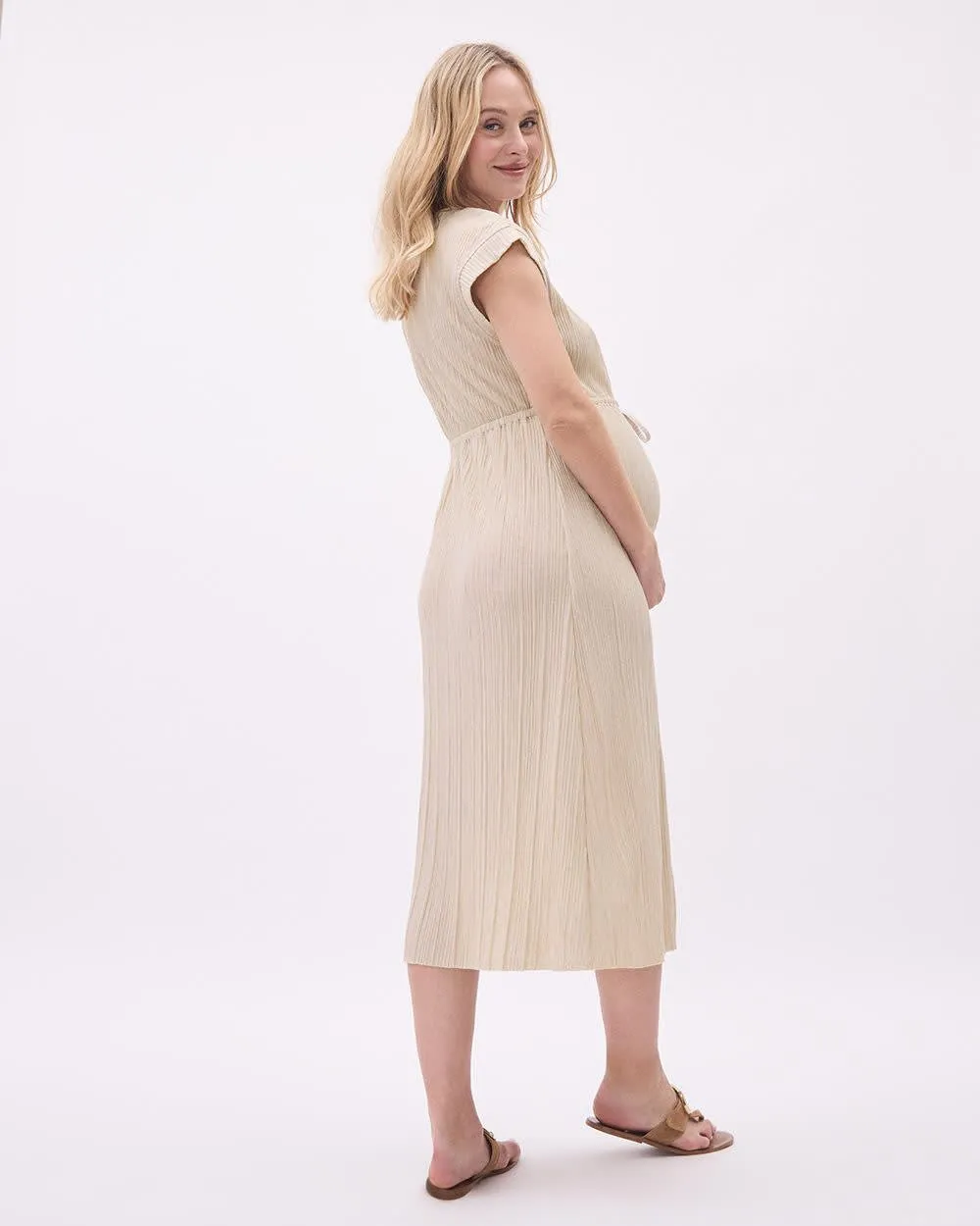 Cap-Sleeve Midi Dress with Adjustable Waist - Thyme Maternity sold by Reitmans product image thumbnail 2