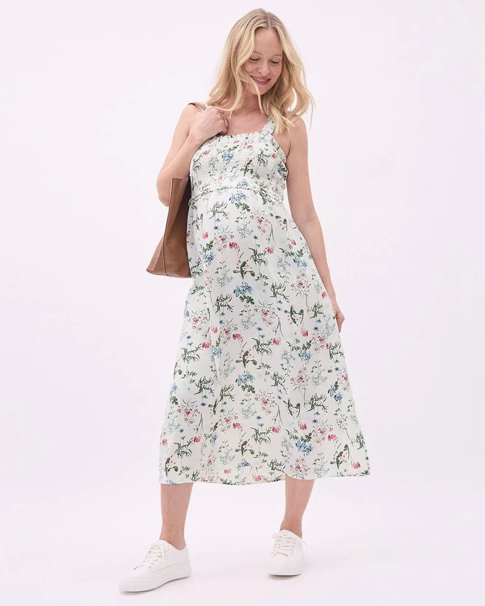 Sleeveless Midi Dress with Smocked Top - Thyme Maternity sold by Reitmans product image thumbnail 5