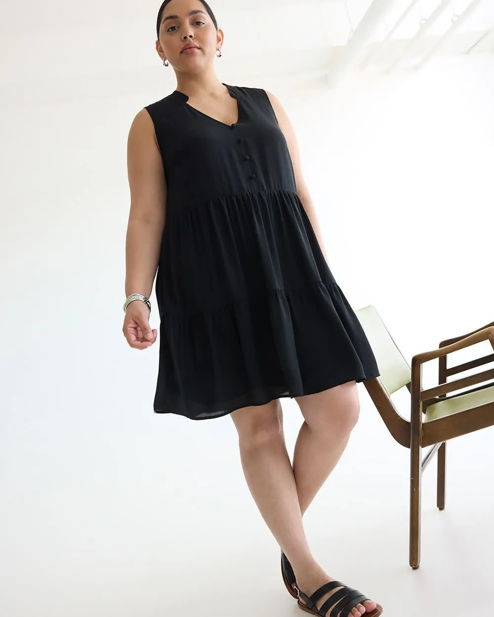 Sleeveless Tiered Swing Dress sold by Reitmans product image thumbnail 3