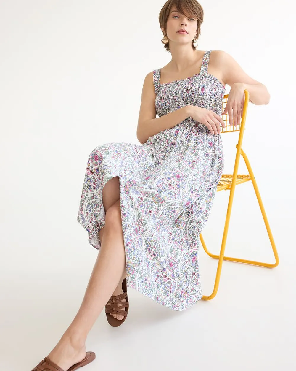 Sleeveless Midi Dress with Smocked Top sold by Reitmans