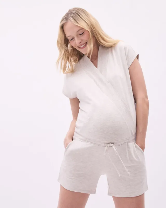 Short-Sleeve Nursing Romper - Thyme Maternity sold by Reitmans