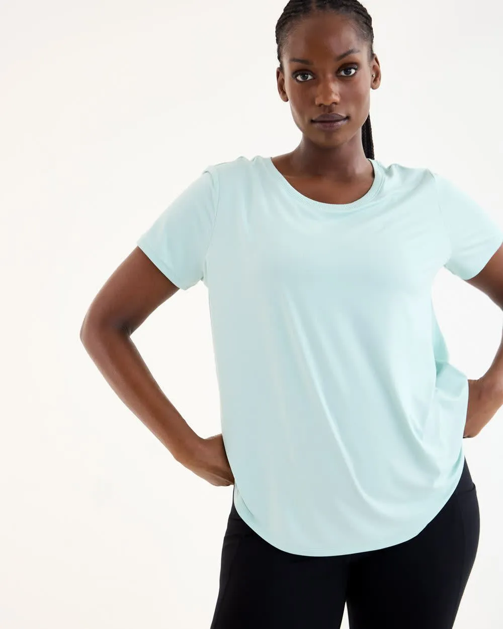 Short-Sleeve Crew-Neck Tee - Dry Lux Hyba Essentials sold by Reitmans product image thumbnail 5