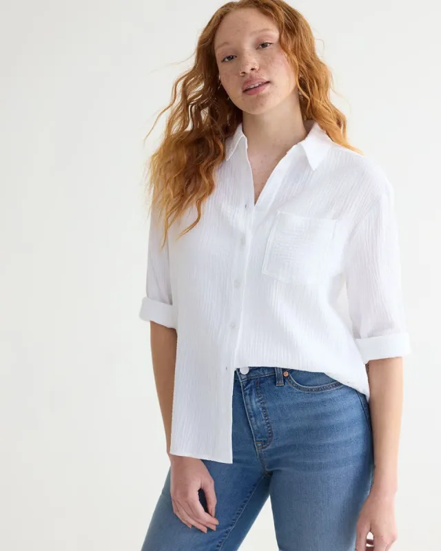 Long-Sleeve Buttoned-Down Blouse sold by Reitmans