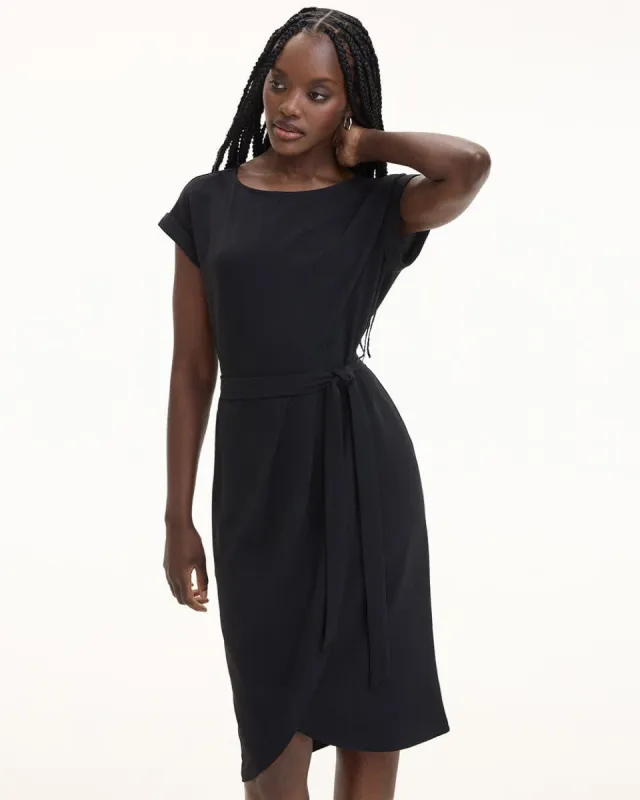Short-Sleeve Midi Dress with Wrap Detail sold by Reitmans