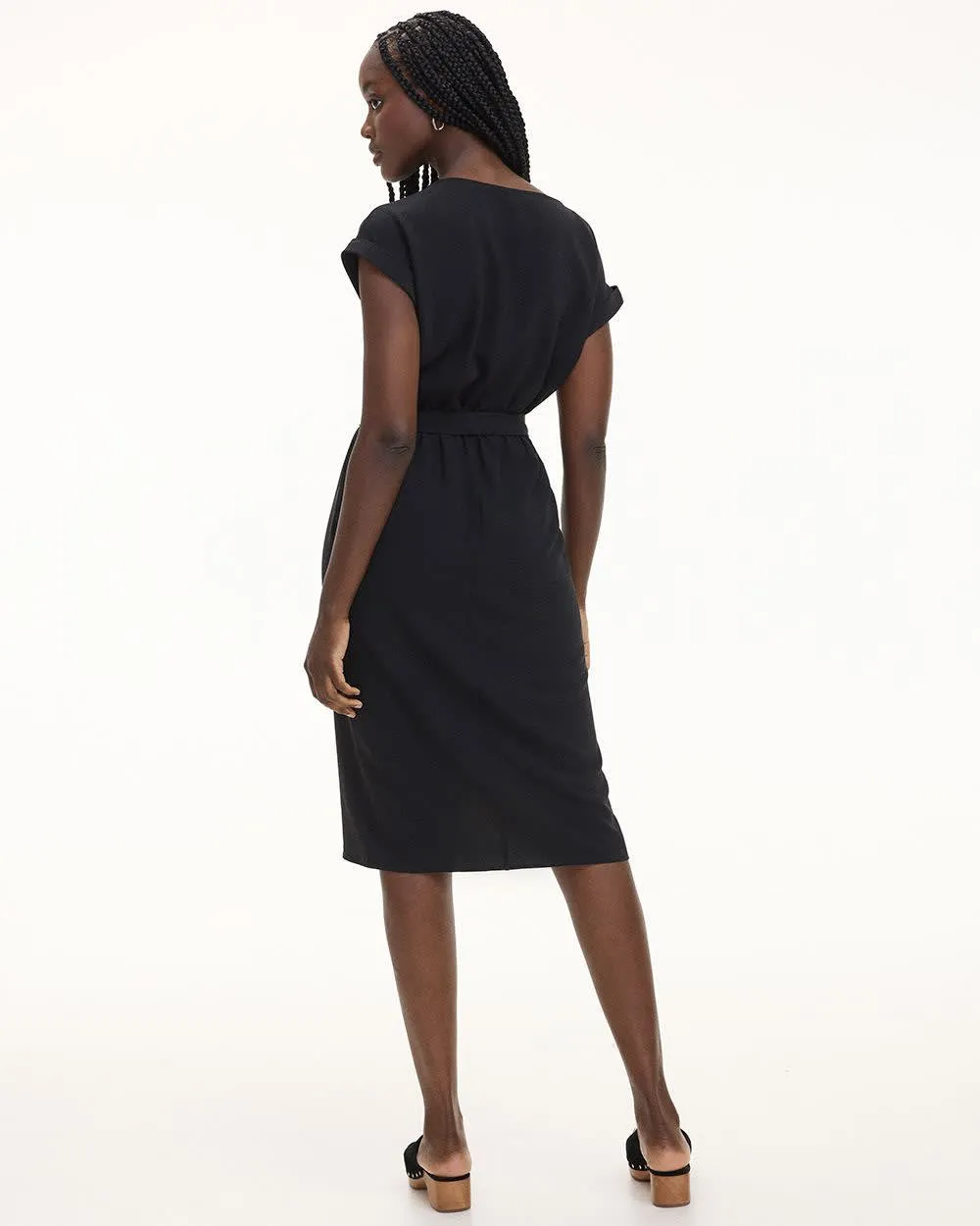 Short-Sleeve Midi Dress with Wrap Detail sold by Reitmans product image thumbnail 2