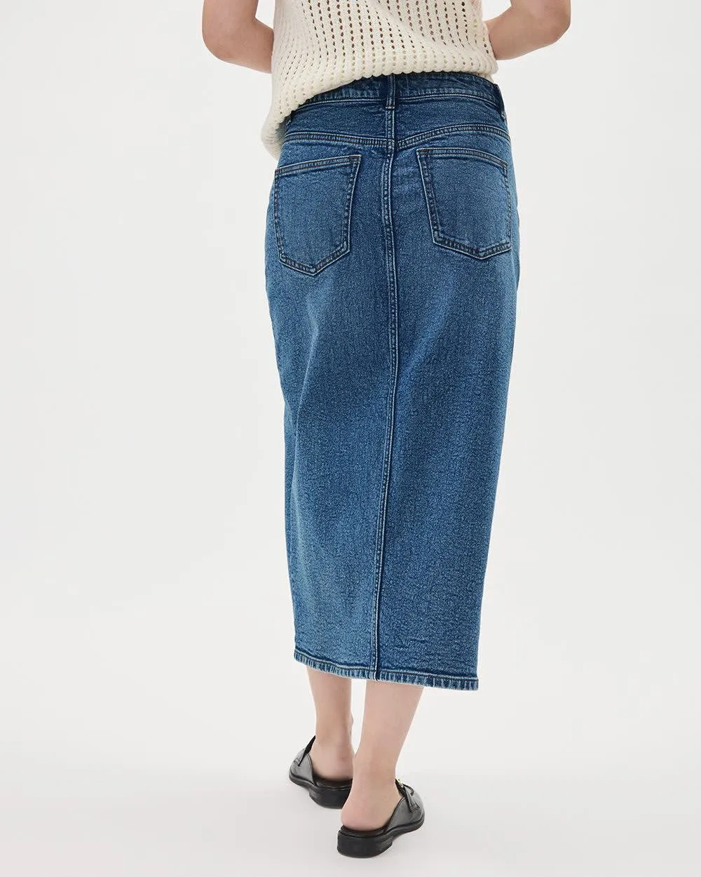 Medium-Wash Midi Denim Skirt - Thyme Maternity sold by Reitmans product image thumbnail 3