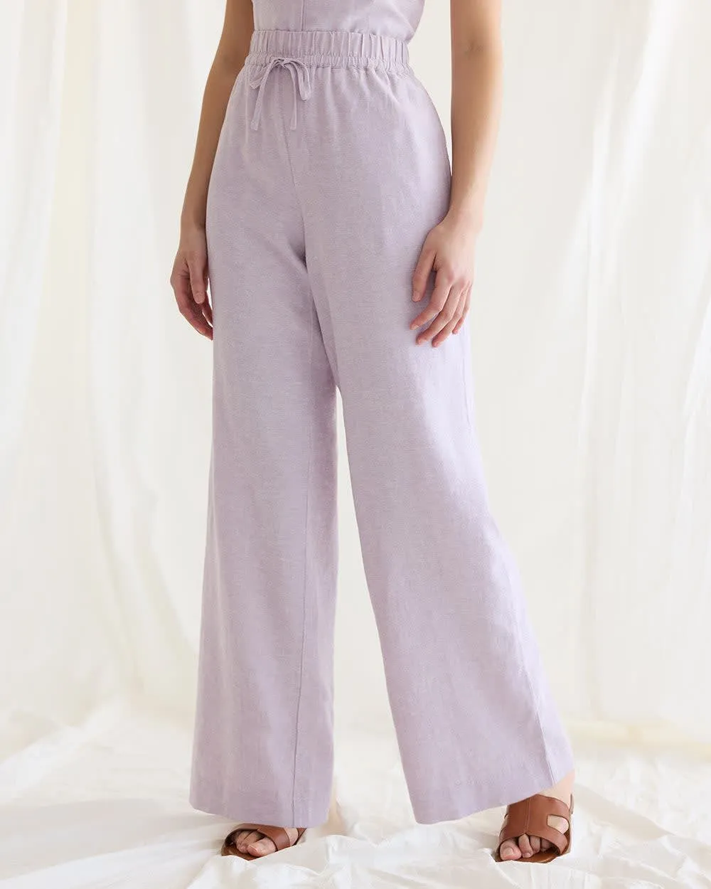 Wide-Leg High-Rise Linen Pant - Tall sold by Reitmans product image thumbnail 3