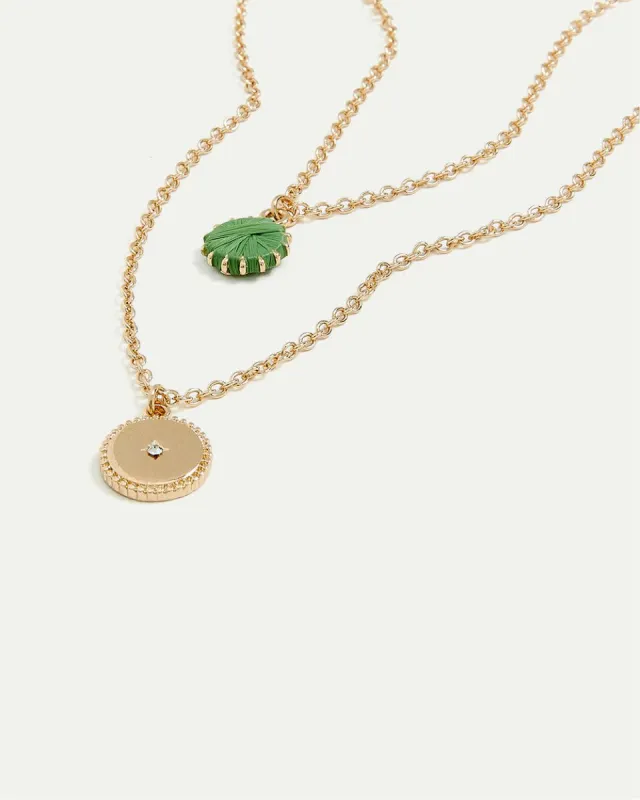 Double-Chain Short Necklace with Woven Pendants sold by Reitmans