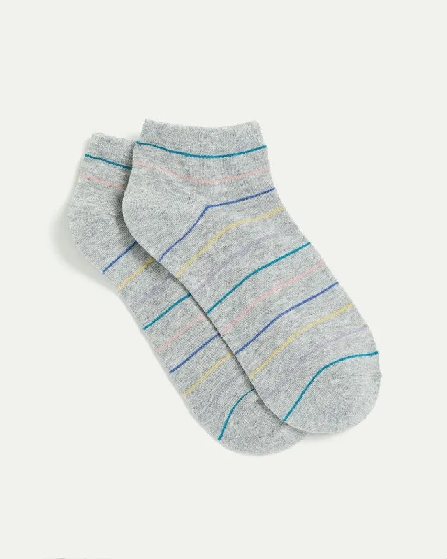 Cotton Anklet Socks with Colourful Stripes sold by Reitmans
