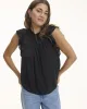 Short-Flutter-Sleeve Split-Neck Crochet Top sold by Reitmans