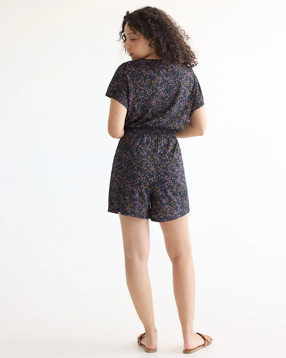 Short-Sleeve Romper with Wrap V Neckline sold by Reitmans product image thumbnail 2