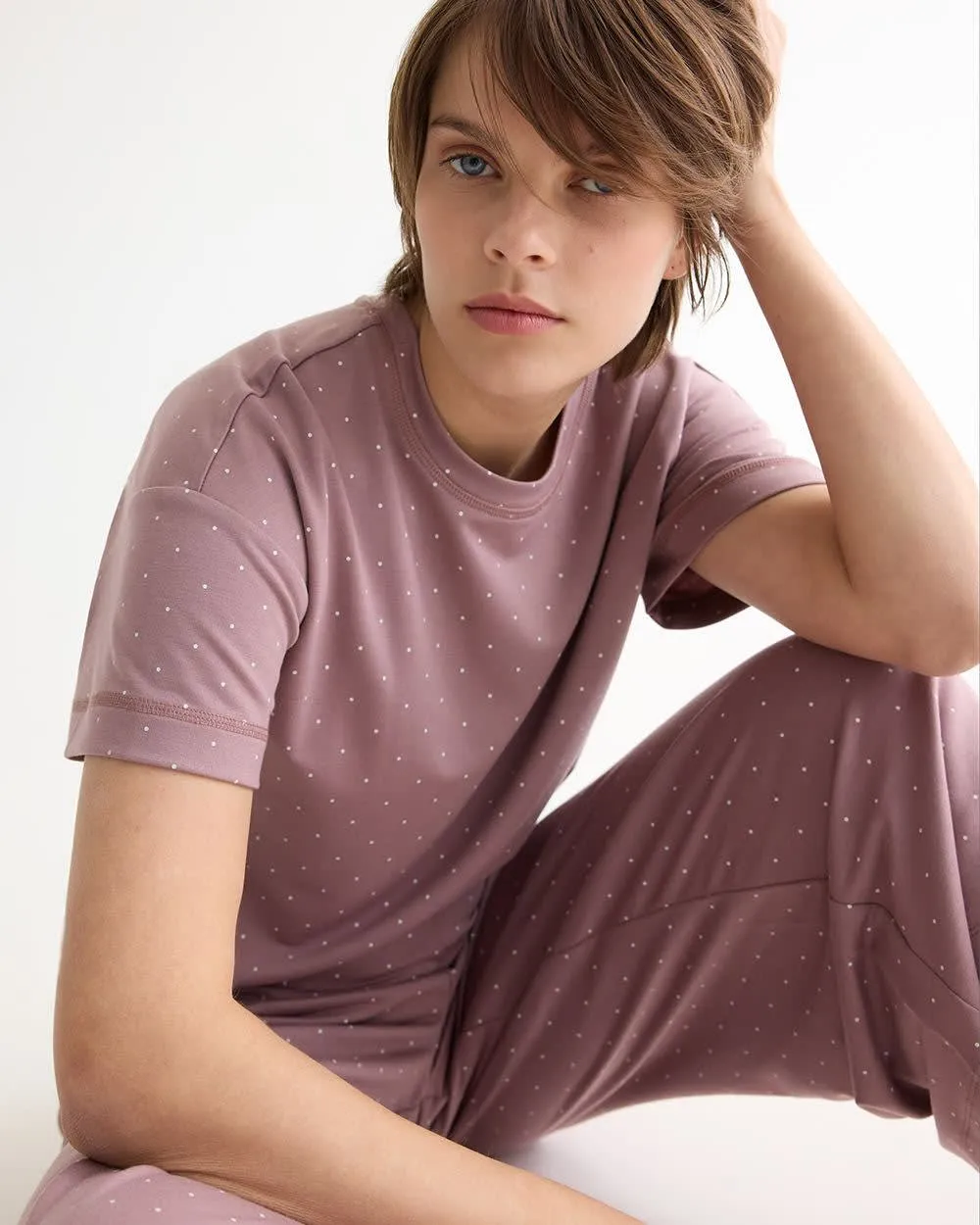 Short-Sleeve French Terry Pyjama Top - R Line sold by Reitmans