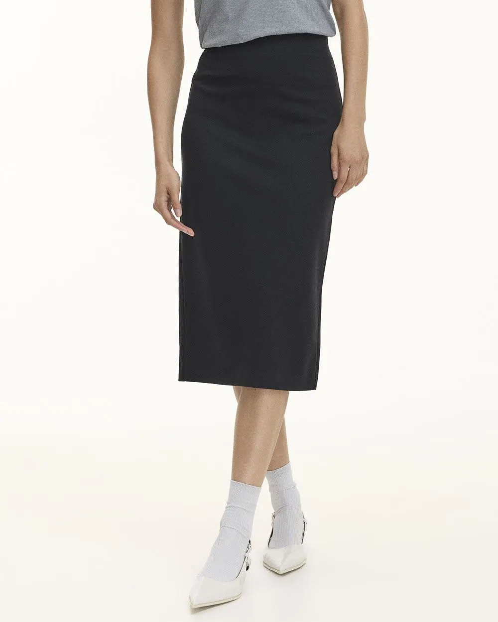 Midi Skirt with Back Slit - The Modern Stretch (R) sold by Reitmans