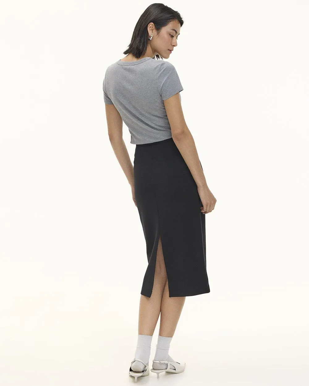 Midi Skirt with Back Slit - The Modern Stretch (R) sold by Reitmans product image thumbnail 2