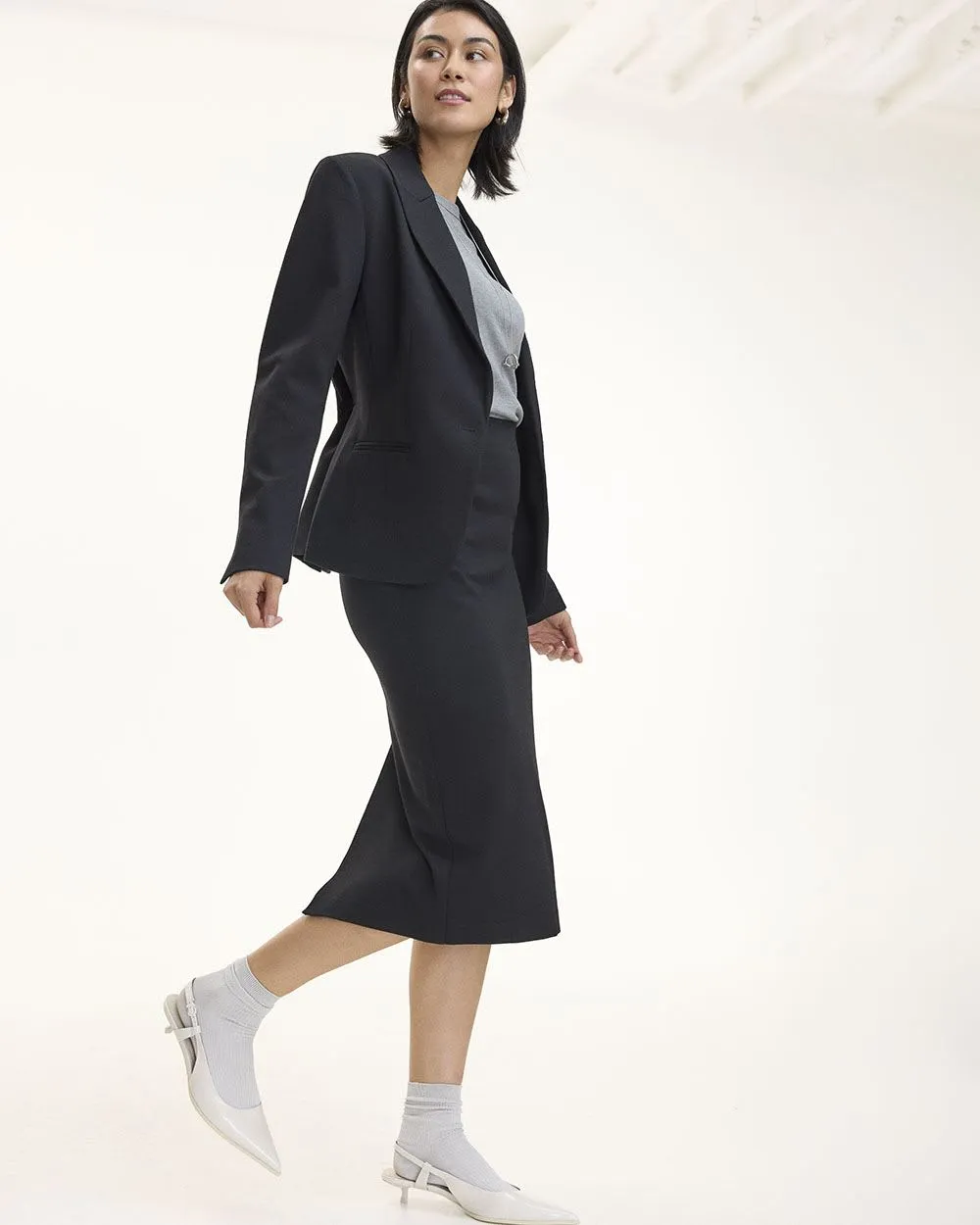 Midi Skirt with Back Slit - The Modern Stretch (R) sold by Reitmans product image thumbnail 4
