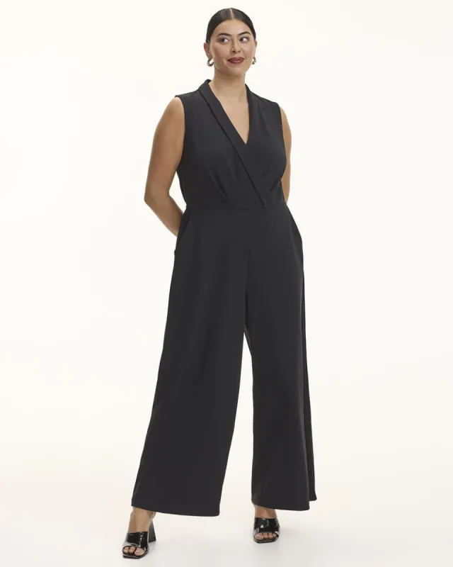Straight-Leg Sleeveless Jumpsuit with Wrap Front sold by Reitmans