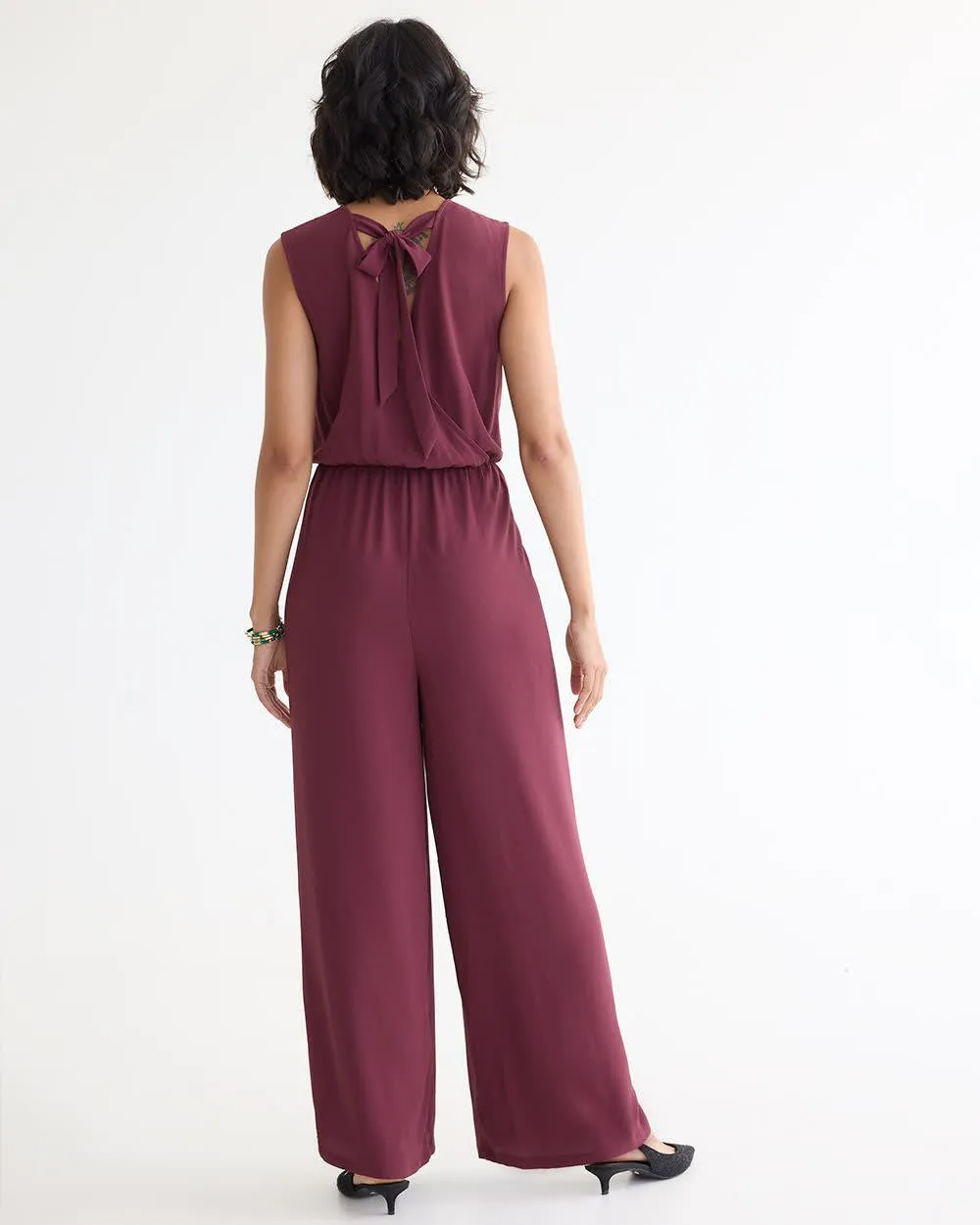 Straight-Leg Sleeveless Jumpsuit with Wrap Back sold by Reitmans product image thumbnail 2