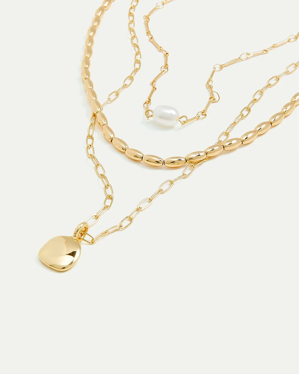 Multi-Chain Short Necklace with Pearl Pendant sold by Reitmans product image thumbnail 2