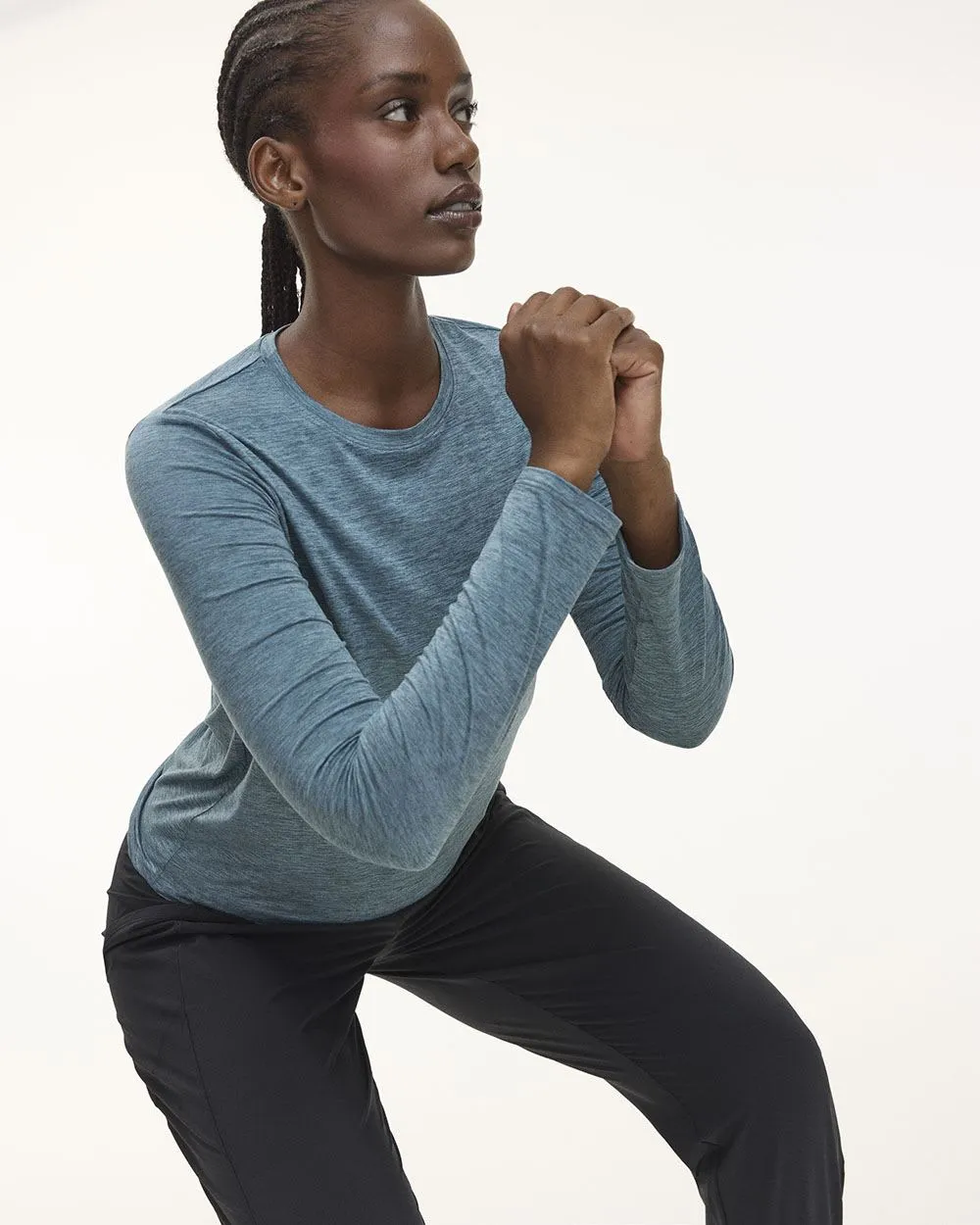 Long-Sleeve Crew-Neck Tee - Dry Lux Hyba Essentials sold by Reitmans product image thumbnail 3