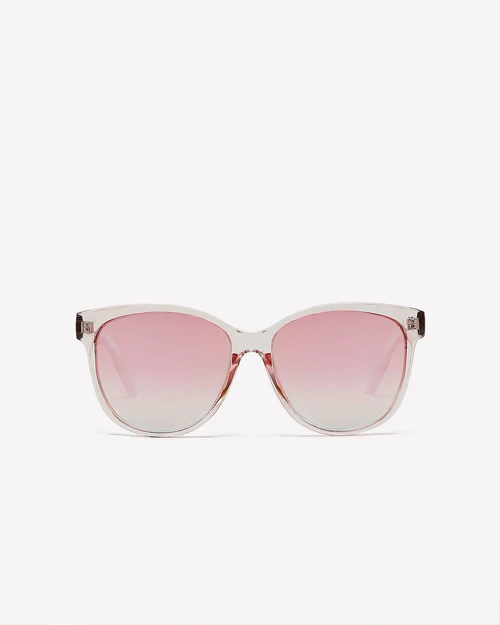 Clear-Framed Sunglasses with Mirrored Lenses sold by Reitmans